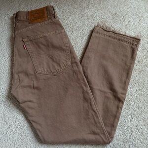 Levi's brown men's jeans 30x32 551 Z Big E raw hem distressed style jeans
